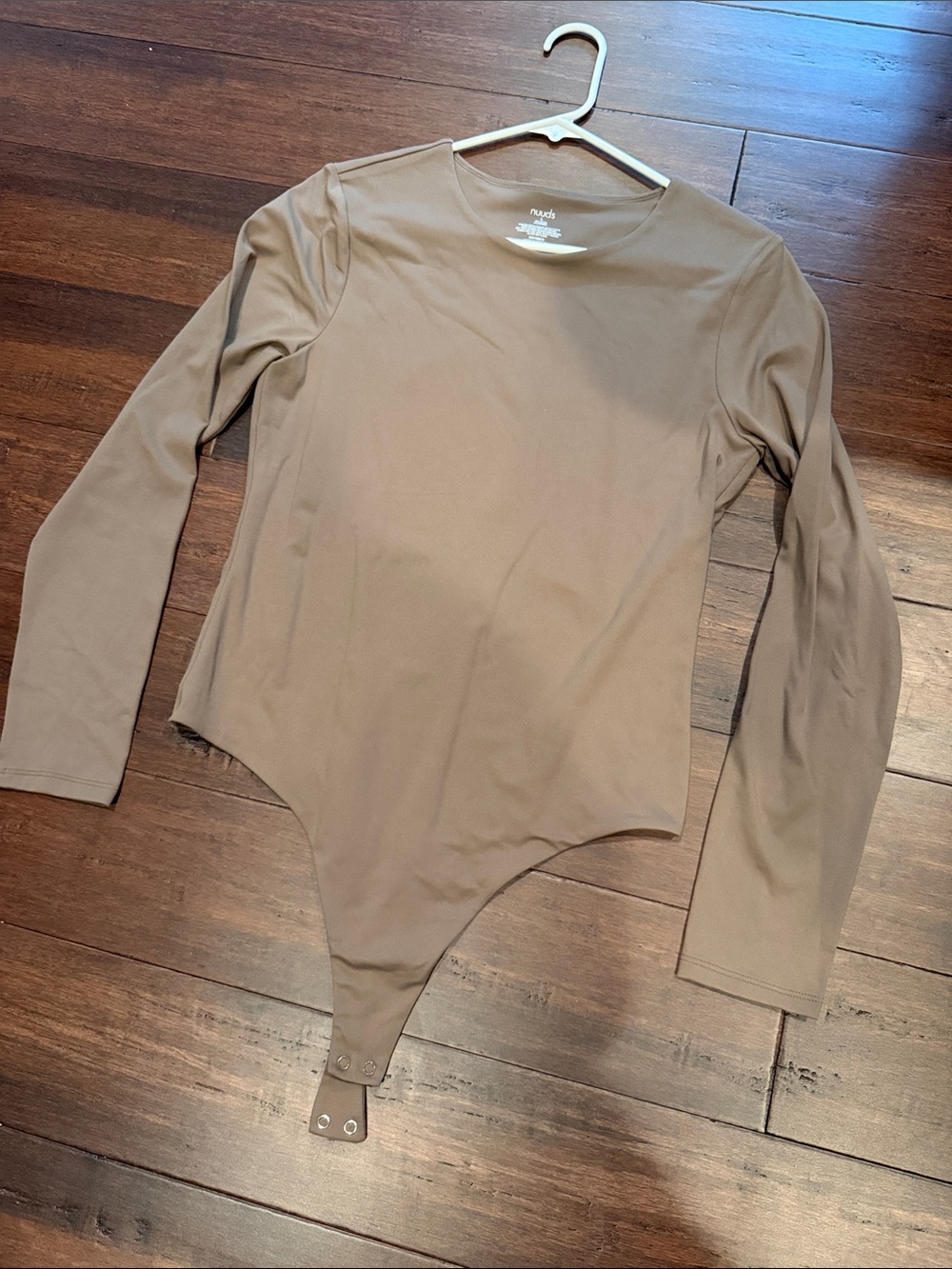 nuuds Long-Sleeve Bodysuit in Taupe